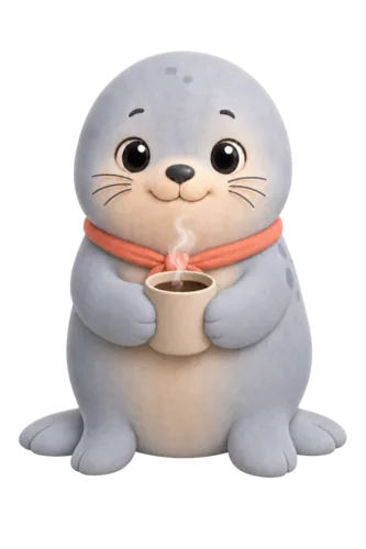Silky holding a coffee