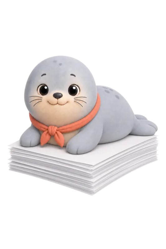 Silky resting on a stack of documents