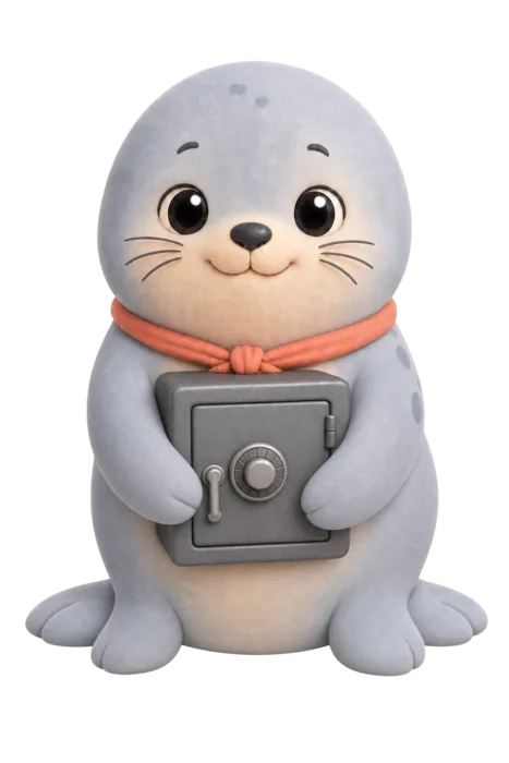Silky holding a safe